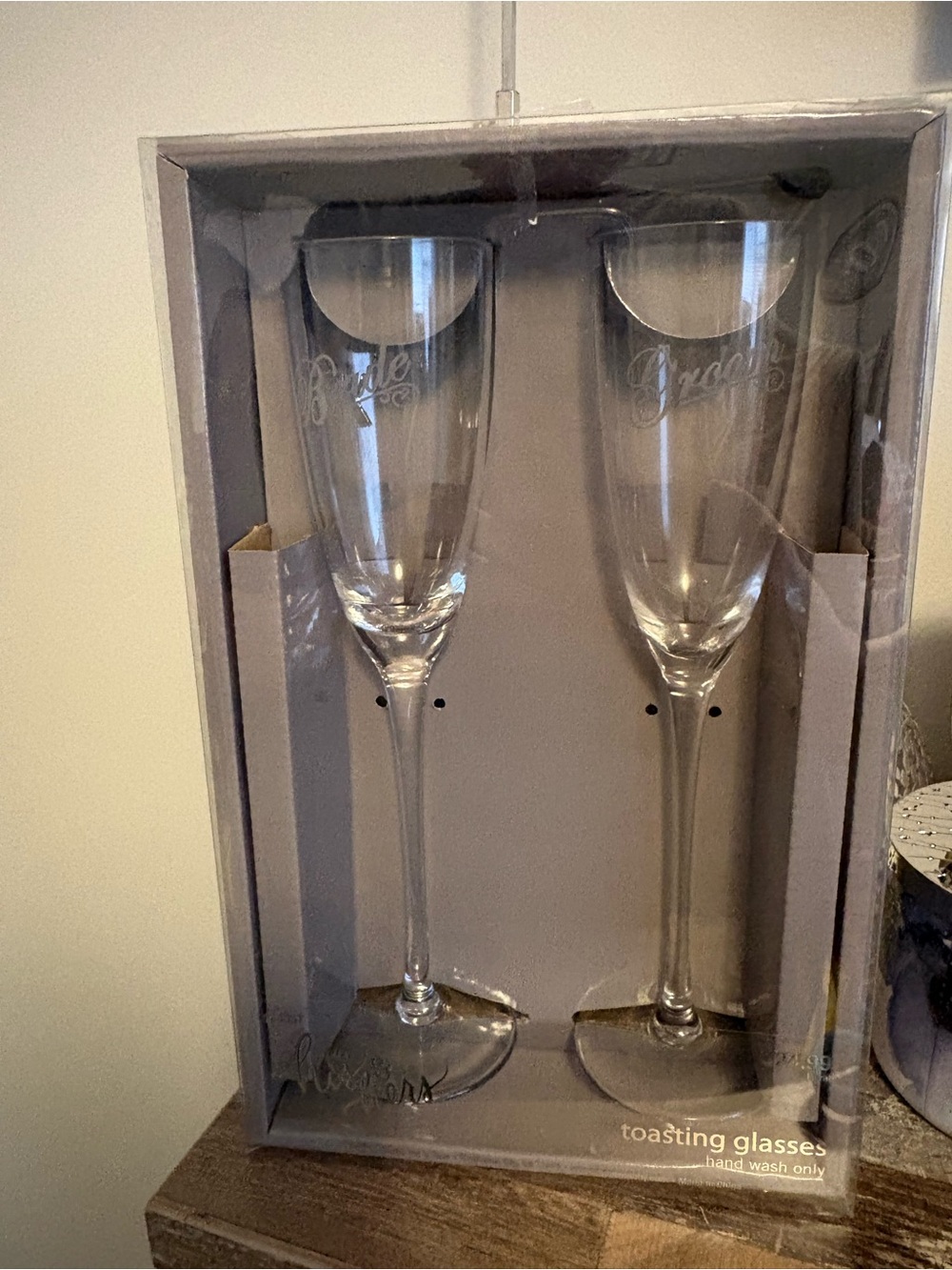 Toasting Glasses Champagne Flutes - Clear